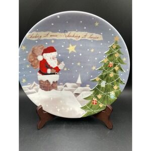 Vtg Lenox Christmas Collage "Checking‎ It Twice"  Plate.